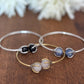 Gem Duo Adjustable Wire Bangles - Delicate wire bangles with paired gemstones—ethereal and stackable.
