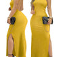 Solid Elegant Spaghetti Strap Sleeveless Backless Maxi Dress