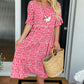 Sandra | Round Neck Polka Dot Print Midi Dress