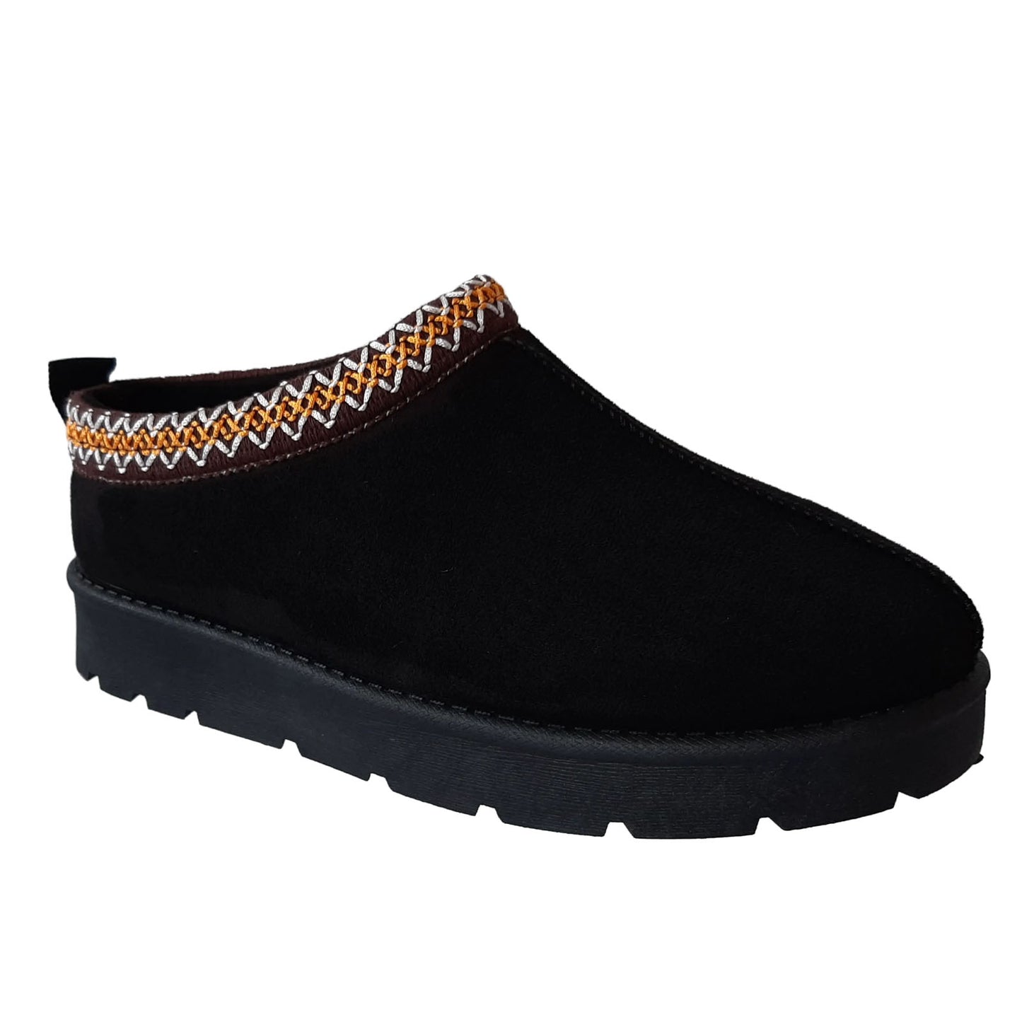 Ladies Cozy Indoor Slippers – Faux Fur Lined, Aztec Style