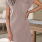 Cozy Oatmeal Sweater Dress - Ribbed Knit with Pockets