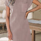 Cozy Oatmeal Sweater Dress - Ribbed Knit with Pockets