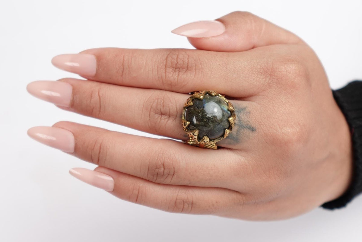 Mystic Statement Rings – Turquoise & Labradorite Collection.
