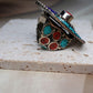 Tibetan Mosaic Heritage Rings – Boho Gemstone-Inspired Statement Rings.