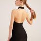 Rachel Black Halter Neck Mini Dress