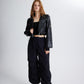 Petter Black Vegan Cropped Faux Leather Jacket