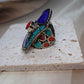 Tibetan Mosaic Heritage Rings – Boho Gemstone-Inspired Statement Rings.