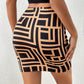 Women's Geometric Print High-Waisted Slit Skirt