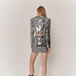 Glammy Silver Sequin Cropped Jacket