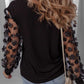 Flower Applique Mesh Blouse