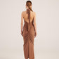 Marie Brown Backless Slit Maxi Dress