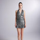 Starry Silver Gray Mini Dress