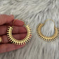 Soleil Mandala Brass Hoops – Ethnic Boho Statement Earrings.