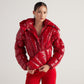 Aida Red Puffer Hooded Jacket