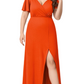 Plus Size Surplice Flutter Sleeve Dress