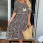 Sandra | Round Neck Polka Dot Print Midi Dress