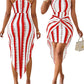 Women's Elegant Striped Stylish, Printed Casual Dress