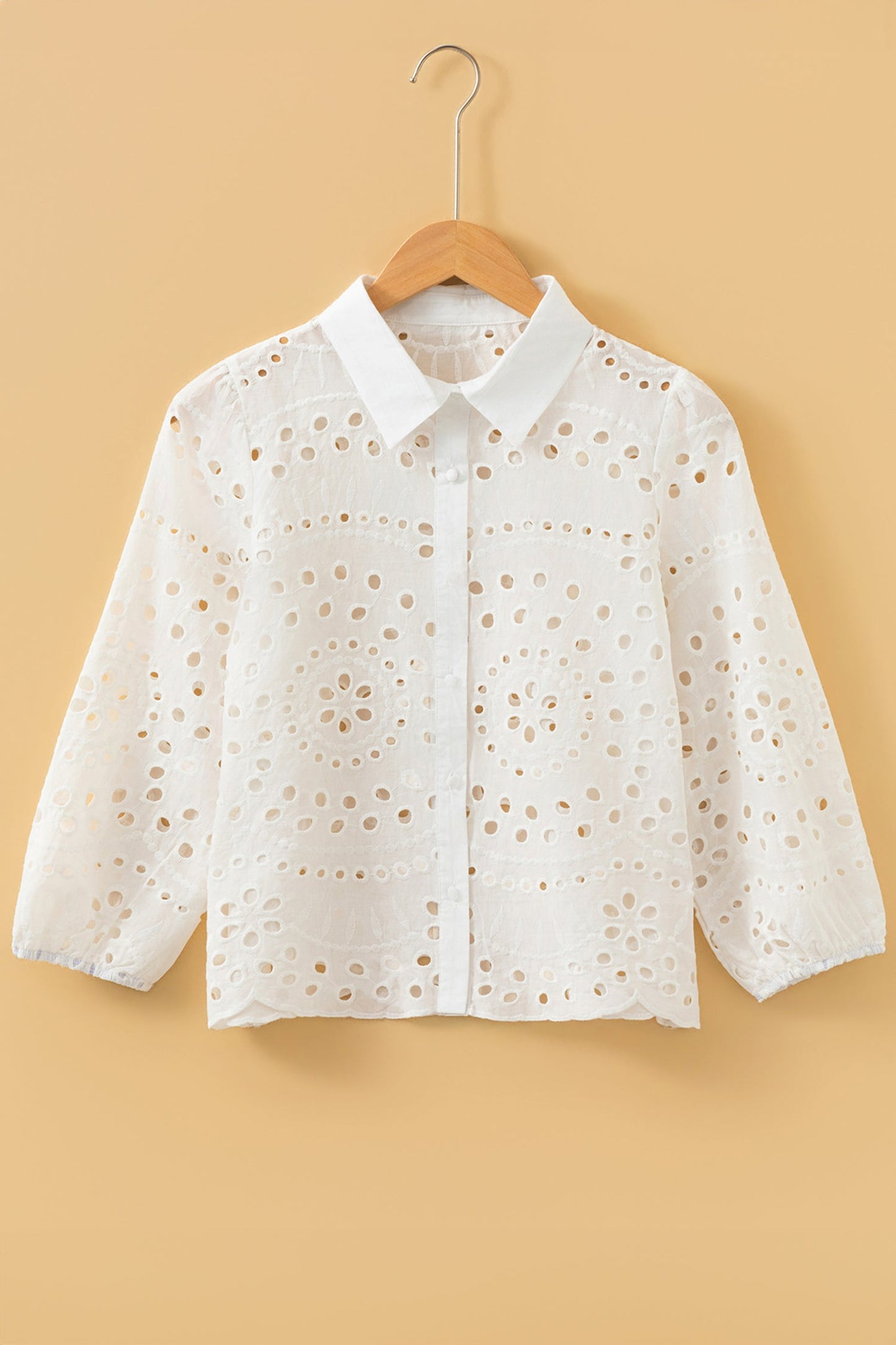 White Cutwork Embroidered Crop Top