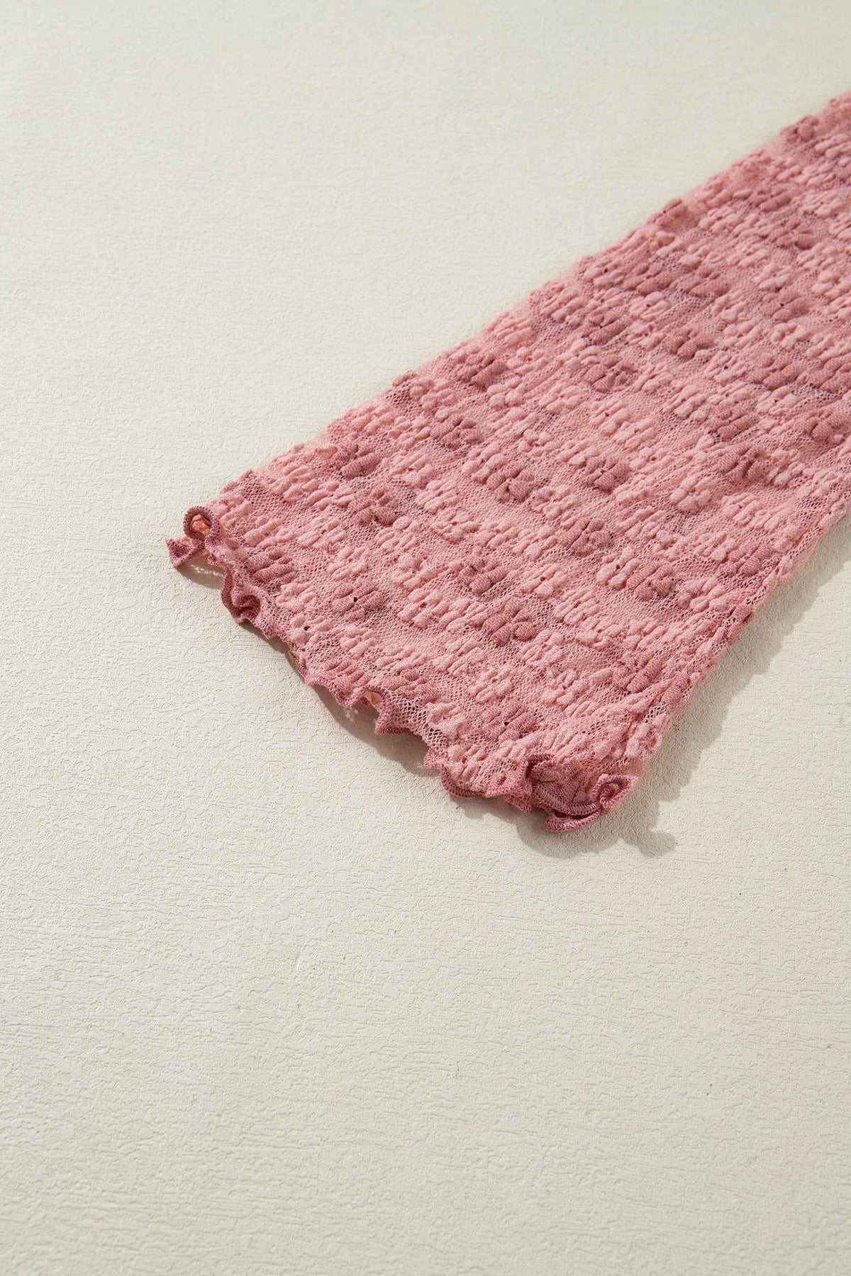 Pink Floral Lace Blouse | Bell Sleeve Square Neck Top