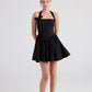 Teresa Black Pleated Skirt Mini Dress