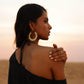 Soleil Mandala Brass Hoops – Ethnic Boho Statement Earrings.