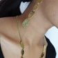 Hammered Gold Disc Necklace and Drop Earrings Set – Textured Oval Link Statement Jewelry