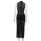 Chic Lace Cut-Out Evening Dress