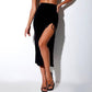 Autumn and winter new women's dress solid color high waist show thin half skirt