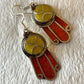 Ethnic Earrings-Nepal Tibet-Natural Stone Jewellery-Silver Stone Earrings.