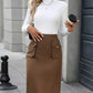 Elastic Waist Skirt with Pockets