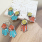 Ethnic Earrings-Nepal Tibet-Natural Stone Jewellery-Silver Stone Earrings.