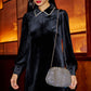 Yumi Silver Rhinestone Clutch Bag