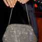 Yumi Silver Rhinestone Clutch Bag