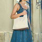 Yumi Ivory Crochet Shoulder Bag With Faux Leather Straps