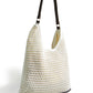Yumi Ivory Crochet Shoulder Bag With Faux Leather Straps