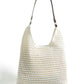 Yumi Ivory Crochet Shoulder Bag With Faux Leather Straps