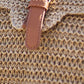 Yumi Brown Woven Rattan Handbag With Buckle