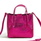 Yumi Pink Metallic Small Tote Bag