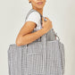 Yumi Black Gingham Quilted Shopper Bag