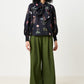 Aditi Flower Press Print Tie Neck Blouse - Multi Colour