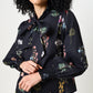 Aditi Flower Press Print Tie Neck Blouse - Multi Colour