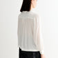 Alegra Moss Crepe Frill V-Neck Blouse