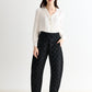 Alegra Moss Crepe Frill V-Neck Blouse