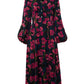 Amada Watermark Floral Print Long Sleeve Midaxi Dress