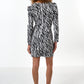 Anala Zebra Print Long Sleeve Mini Dress
