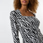 Anala Zebra Print Long Sleeve Mini Dress