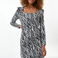 Anala Zebra Print Long Sleeve Mini Dress