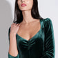 Ambrose Velvet Midi Dress in Green