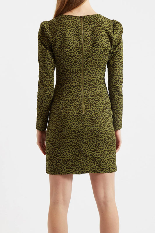 Anala Animal Print Square Neck Mini Dress