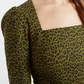 Anala Animal Print Square Neck Mini Dress